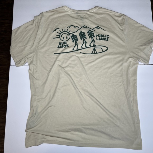 Roark Run Amok Public Lands T-shirt Short Sleeve XL Natural Tee NEW - Picture 1 of 6